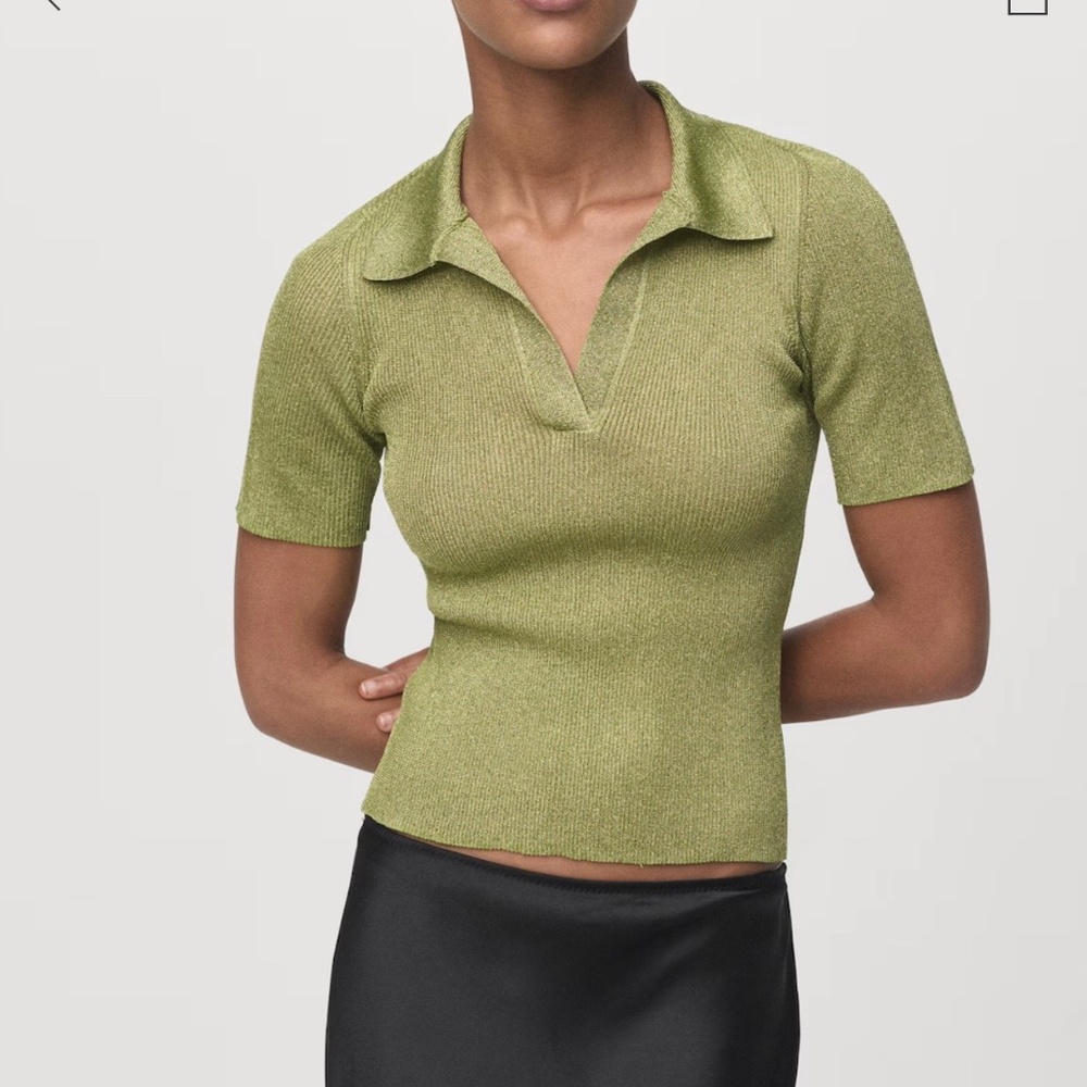 Lurex polo neck sweater